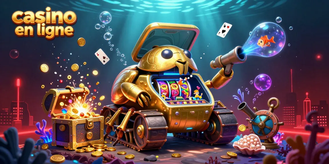 Jouez au casino en ligne dans une scène dynamique avec un tank en forme de scarabée doré et des éléments flamboyants.