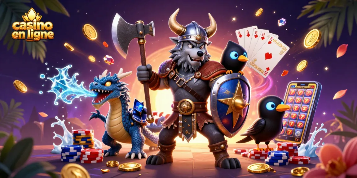 Jouez au casino en ligne avec un guerrier viking, un dragon et des pièces d'or.