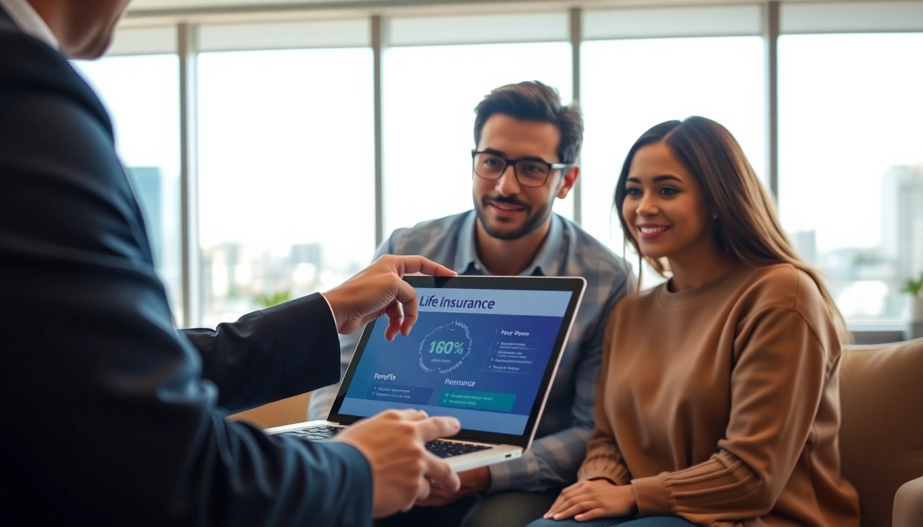 Engaging discussion on life insurance with financial advisor, showcasing options and benefits.