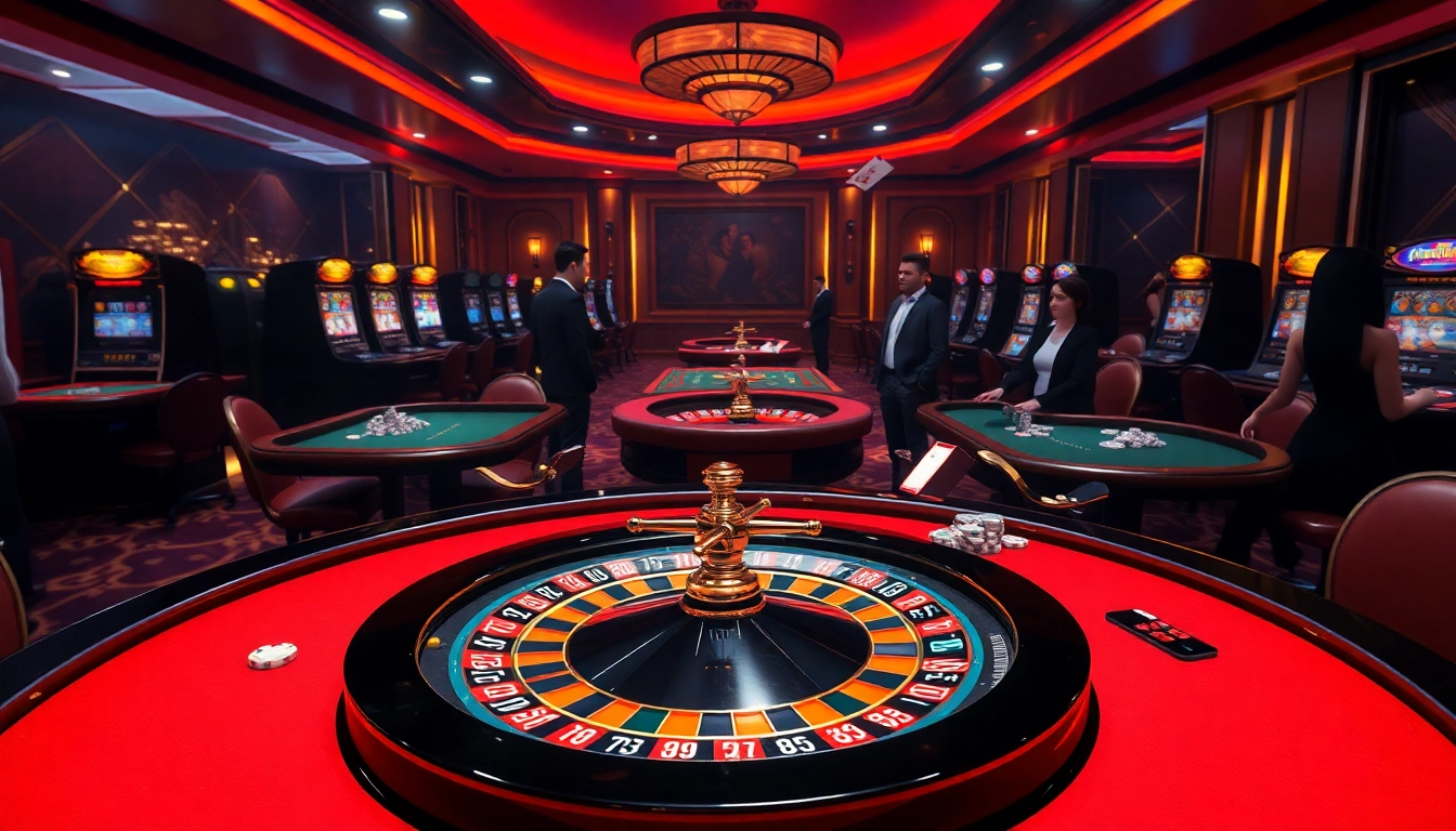 Engage in thrilling gameplay with porn games ai, featuring a luxurious casino atmosphere filled with poker tables and roulette wheels.