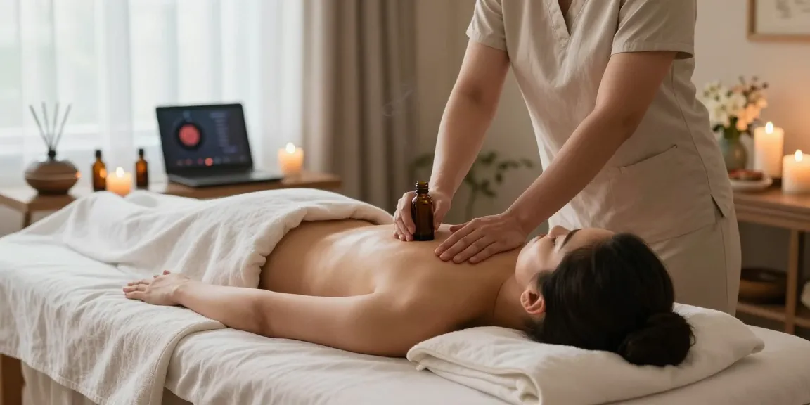 Massage therapy session showcasing a relaxing Swedish massage experience.