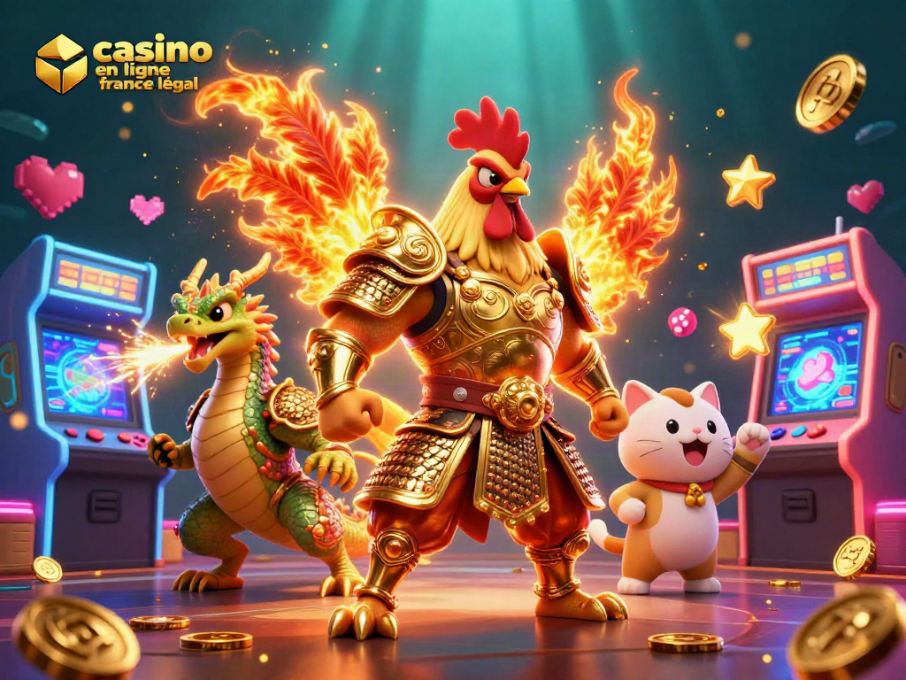Jouez de manière amusante au casino en ligne France légal avec un combattant et un dragon à la fête