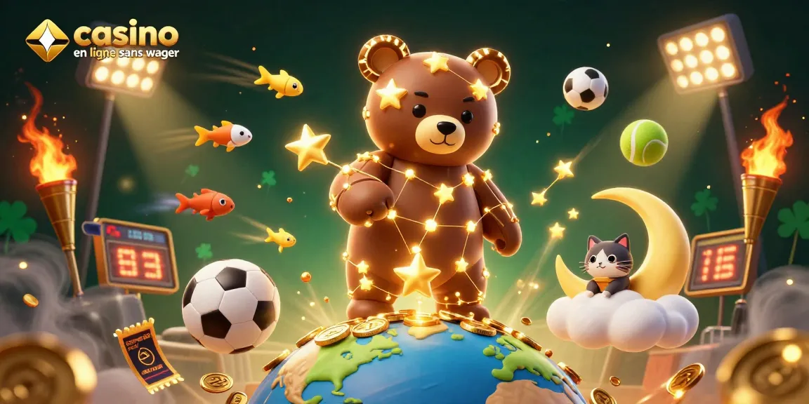 Profitez du meilleur du casino en ligne sans wager avec un ours constellation et des éléments de jeu en mouvement.