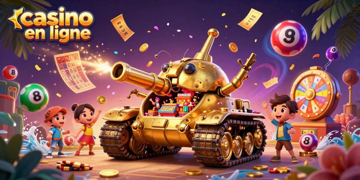 Profitez d'une expérience de casino en ligne avec une scène dynamique de jeu incluant des jets de confettis et de pièces.