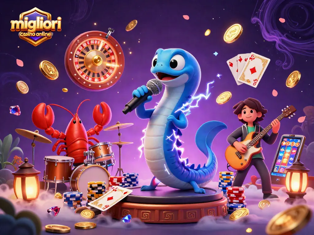 Scopri i migliori casino online mentre un'anguilla elettrica DJ anima un palcoscenico subacqueo.