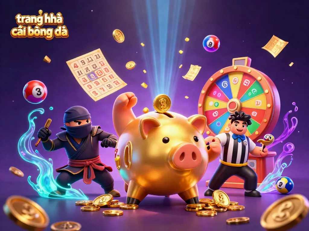 Khám phá trang nhà cái bóng đá với hình ảnh sống động của các nhân vật sôi động và các biểu tượng cá cược.