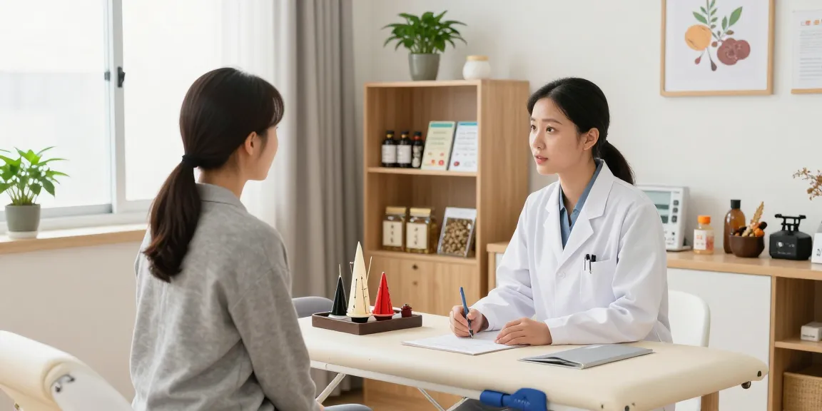 Dedicated consultation at 수원한의원 showcasing compassionate healthcare with traditional Korean medicine ambiance.