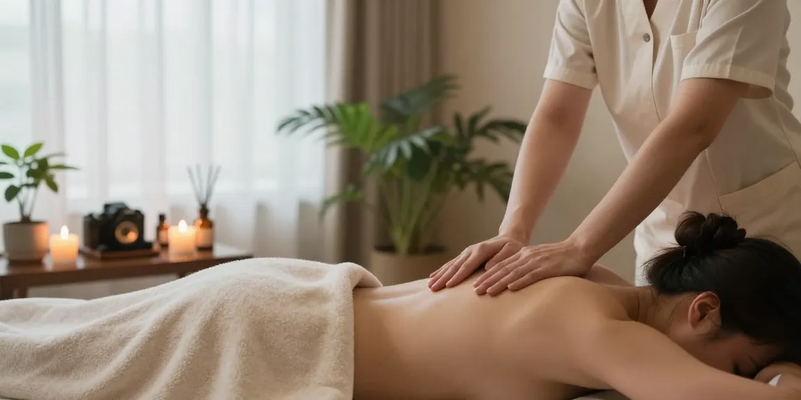 Relaxing 스웨디시 massage session in a tranquil spa environment with soothing ambiance.