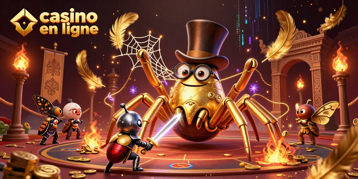 Jouez aux jeux excitants de casino en ligne avec une araignée dorée et un chevalier courageux.