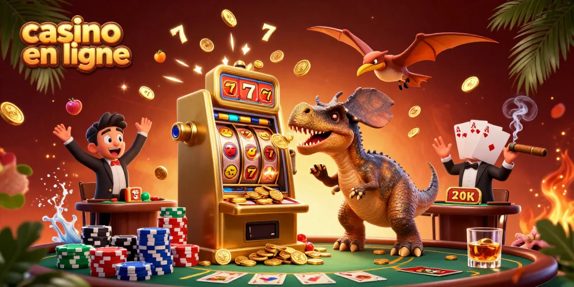 Une scène de casino en ligne animée où un pachycéphalosaure cogne une machine à sous dorée, attirant les pièces d'or qui volent autour.