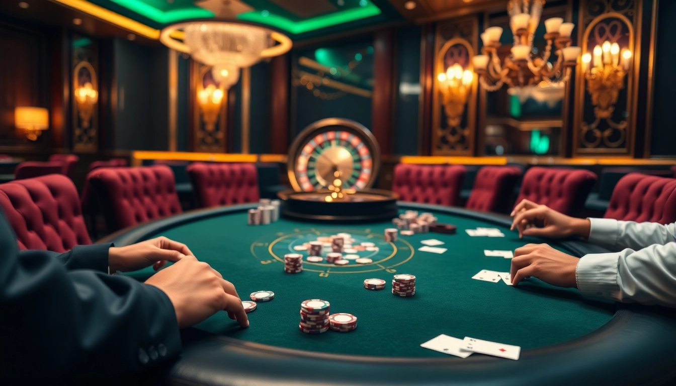 Experience the thrill of gambling at good88 with a high-stakes poker table and luxury ambiance.