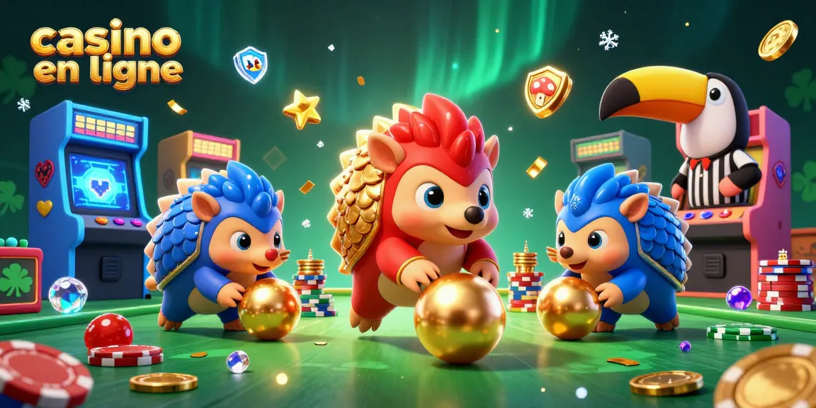 Deux pangolins rivaux dans une scène de jeu de casino en ligne, entourés de machines colorées.