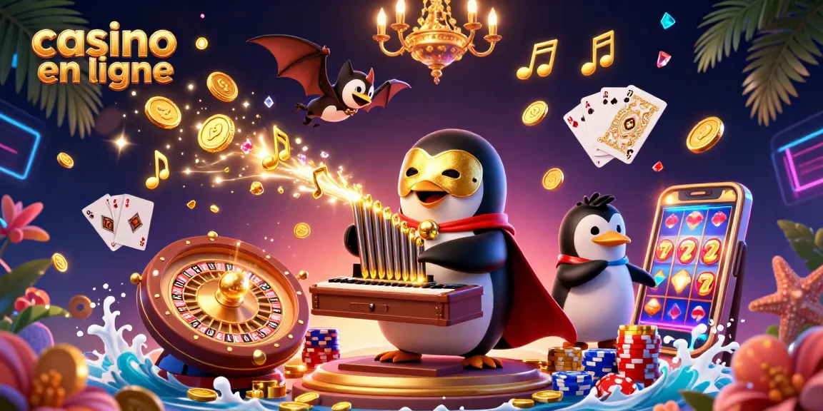 Un spectacle vibrant au casino en ligne avec des pièces d'or et des personnages amusants.
