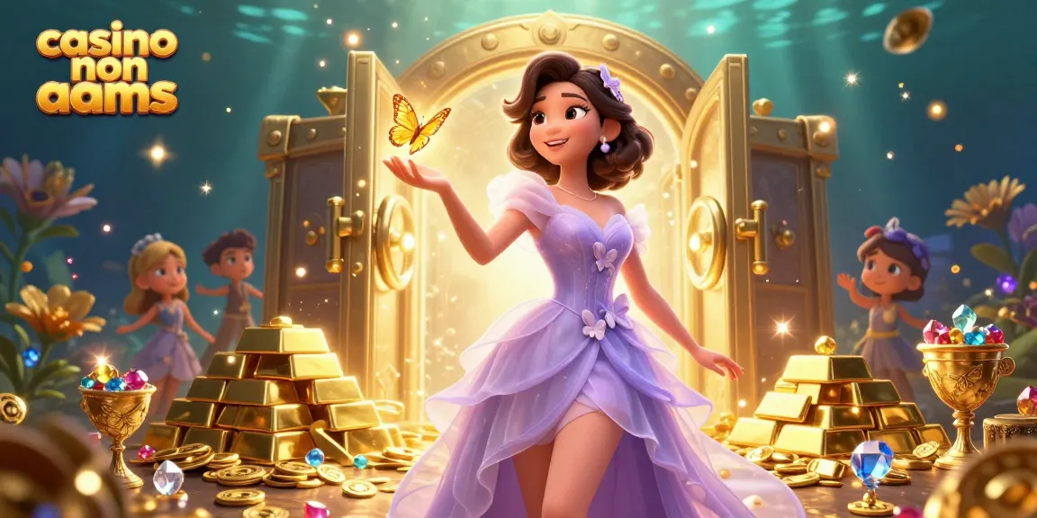 Scopri il fascino dei casino non aams con una scena magica di tesori d'oro e personaggi vivaci.