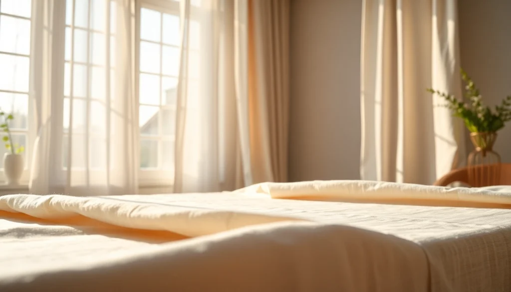 Linnen stoffen prachtig uitgestald in een lichte kamer voor een uitnodigende uitstraling.