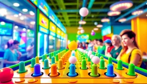 Bermain demo plinko dengan bola yang meluncur seru di papan permainan.