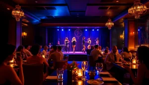 Diners enjoy a sophisticated atmosphere at Dinner SXM in Club Noir, St Martin's premier nightlife destination.