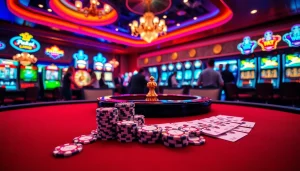 Experience the thrill at PH22255.COM with a vibrant casino scene featuring poker tables and roulette wheels.