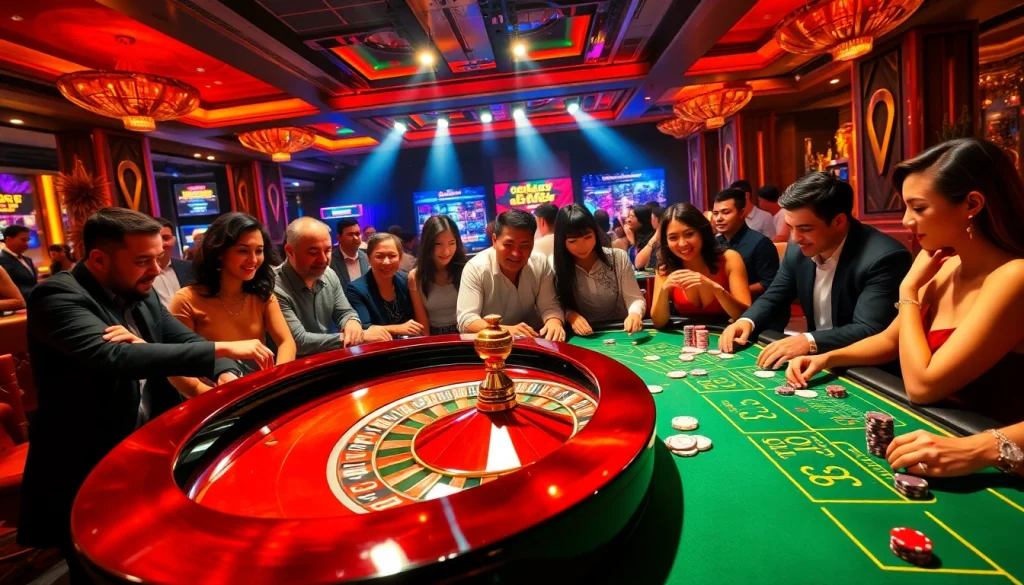 Exciting casino gameplay at 555win with roulette, poker, and vibrant betting chips.