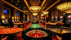 Engaging scene showcasing poker and slot games at https://taigo88.team/, inviting players into the exciting world of gambling.