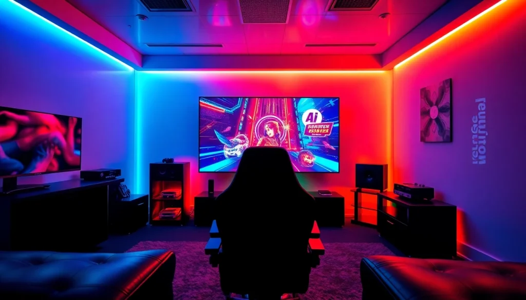 Engaging scene of porn games AI in a futuristic gaming setup