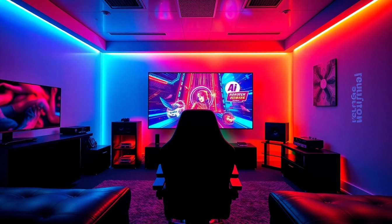 Engaging scene of porn games AI in a futuristic gaming setup