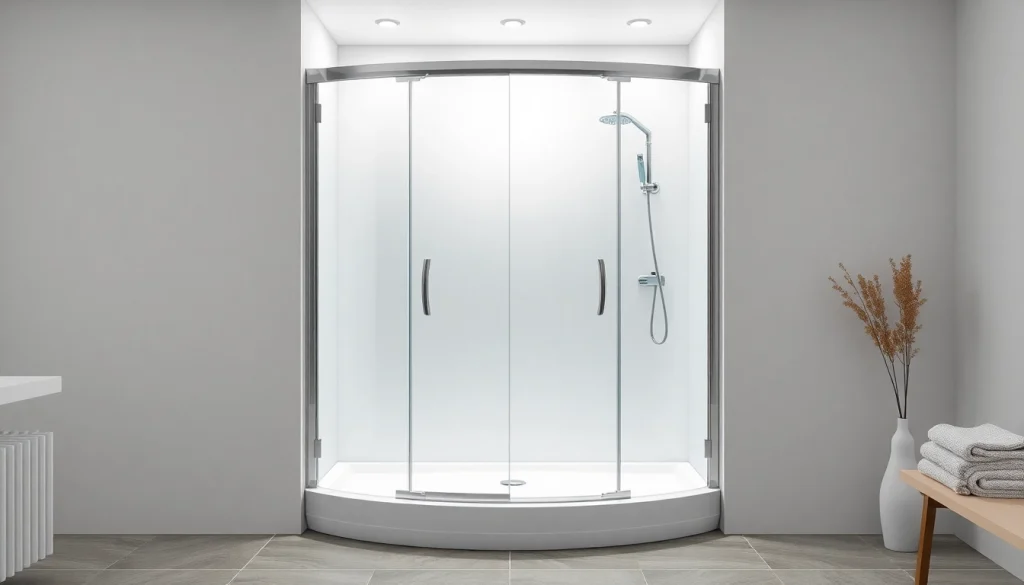 Découvrez une cabine de douche intégrale moderne dans un élégant cadre de salle de bain.