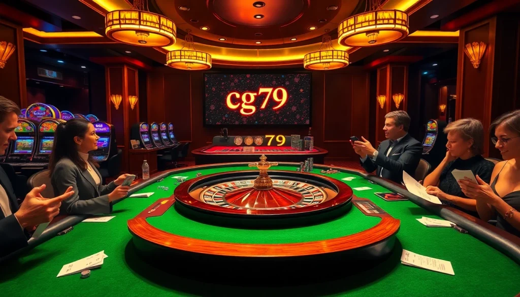 Trải nghiệm sức hấp dẫn của cg 79 trong môi trường casino sang trọng khi người chơi tham gia cá cược với số tiền lớn.