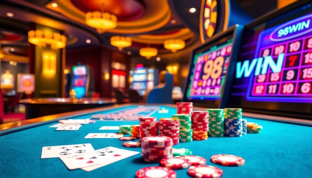 Experience the excitement of 98WIN with vibrant casino gameplay and dynamic betting interfaces.
