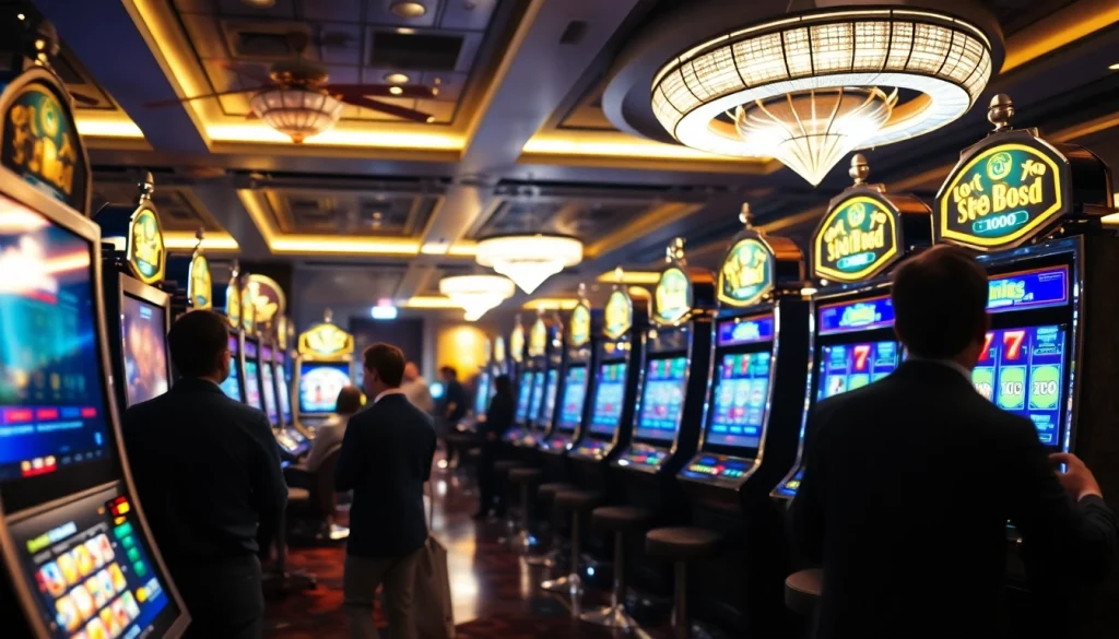 Menggambarkan suasana permainan slot depo 1000 yang penuh semangat dengan pemain yang terlibat.