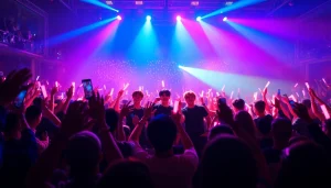 BTS news highlights the band's electrifying performance amid a lively crowd at a concert.