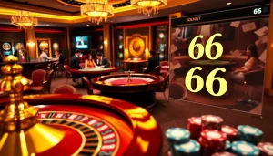 Số Đỏ 66 players engaging in a luxury casino experience with cards and roulette.