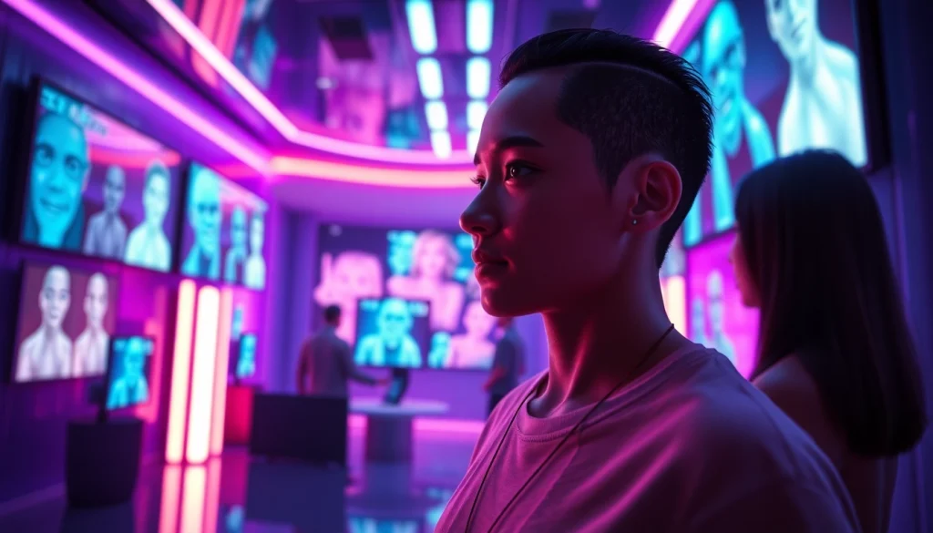 Engaging NSFW AI character interaction in a modern digital environment.