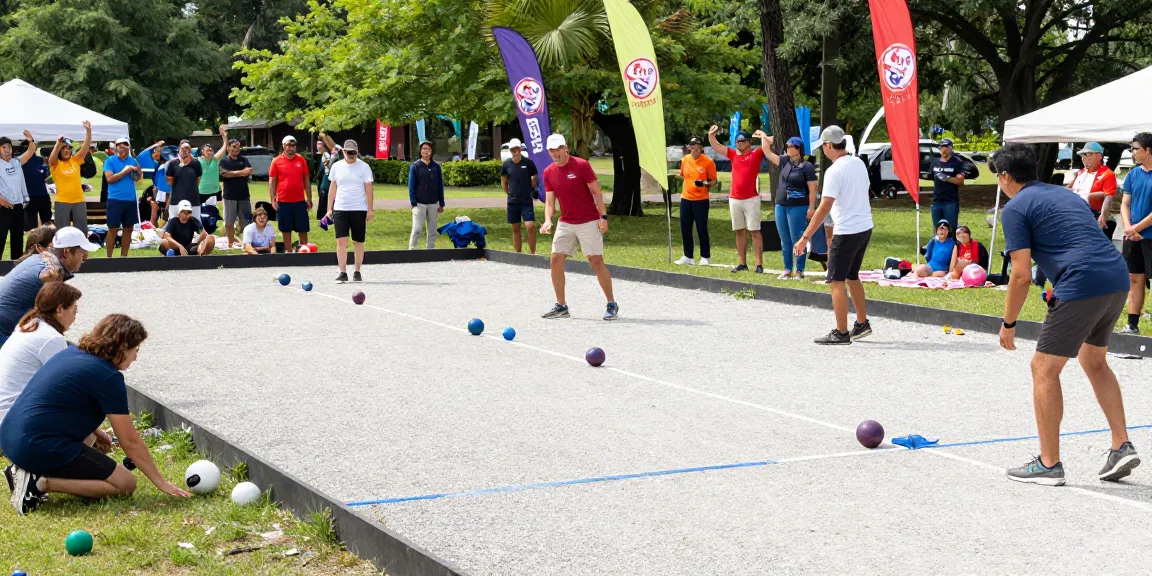Turnamen petanque yang diadakan oleh fopikotatomohon.org dengan pemain dari berbagai latar belakang bersenang-senang.